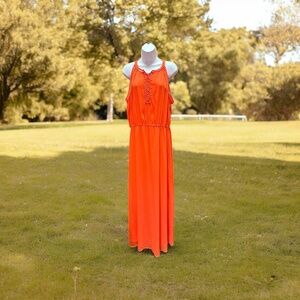 Cremieux Heritage Orange Maxi Dress